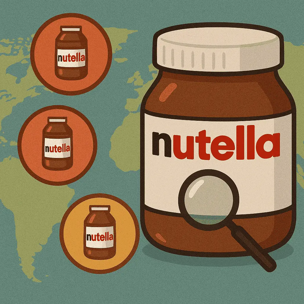 Different Nutella variations by region analyzed